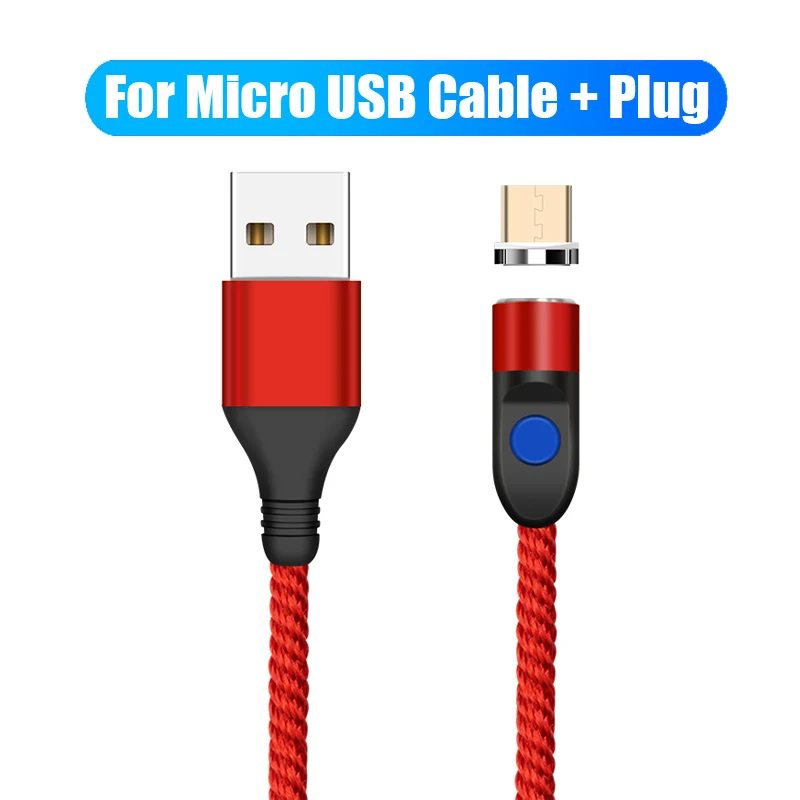 Магнитный кабель Micro usb type C для освещения 3,0 провод для быстрого заряда type-C Магнитный кабель для зарядки телефона USB шнур для huawei P30 Xiaomi - Цвет: red for micro