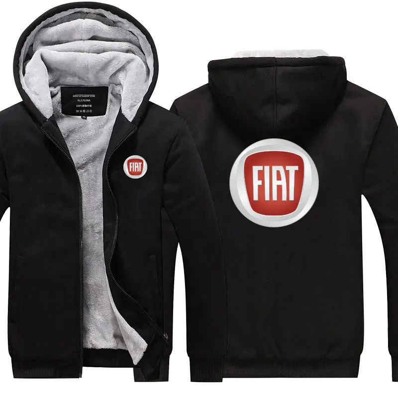 

New Plus Size men Solid Thicken Oversized FIAT sweatshirt Hoodie zipper Casual
