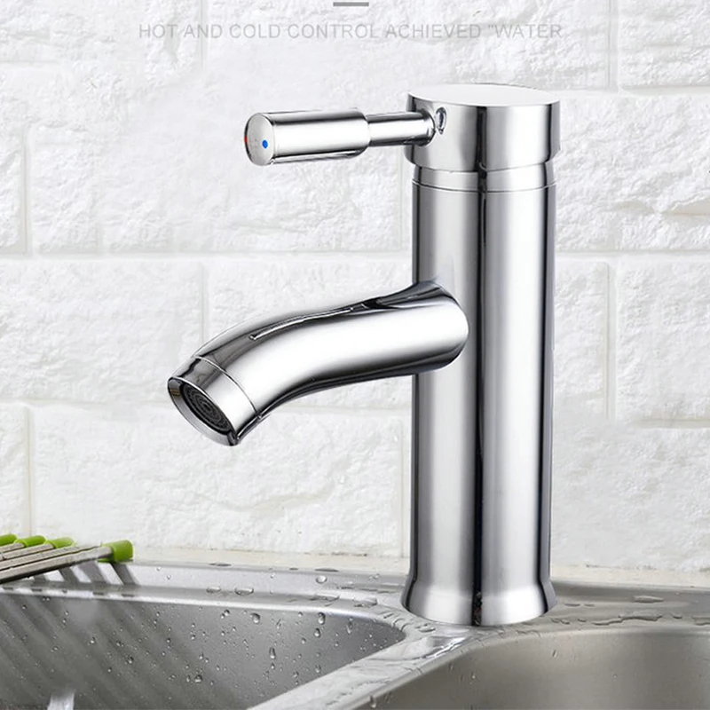 

Stylish elegant Bathroom Basin Faucet steel Kitchen Vessel Sink Water Tap Mixer Chrome Finish Zinc alloy Hot Cold Basin 2020 new