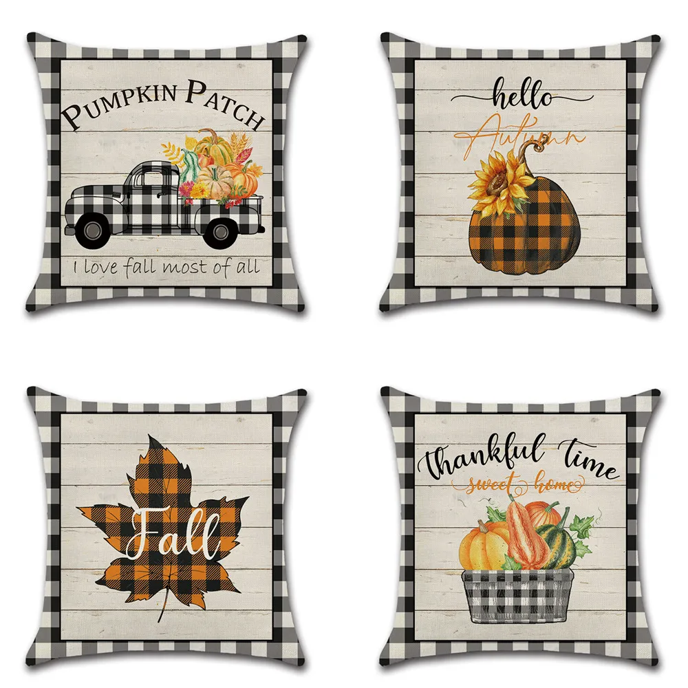 День благодарения Тыква грузовик Урожай Декор Наволочка для дивана Привет осень