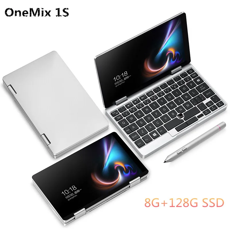 Один нетбук ноутбук One Mix 1S 7 дюймов карманный для йоги Intel Core 3965Y 8 ГБ 128 серебристый