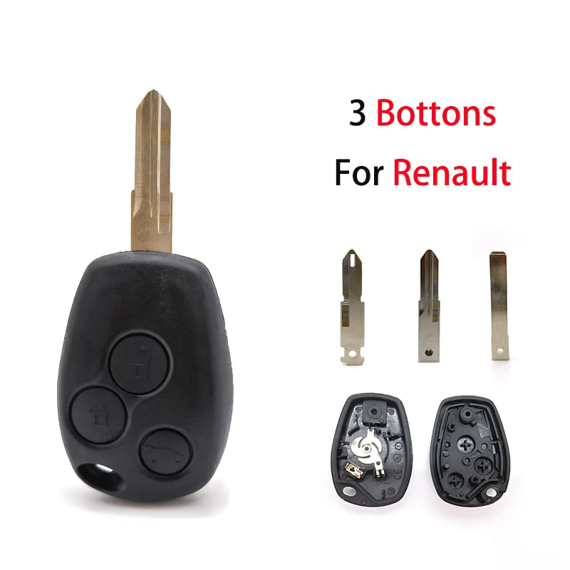 

SUOYOUSHI 3Buttons Car Remote Key Shell for Renault Megan Modus Clio III Modus Kangoo Logan Sandero Duster Car Key