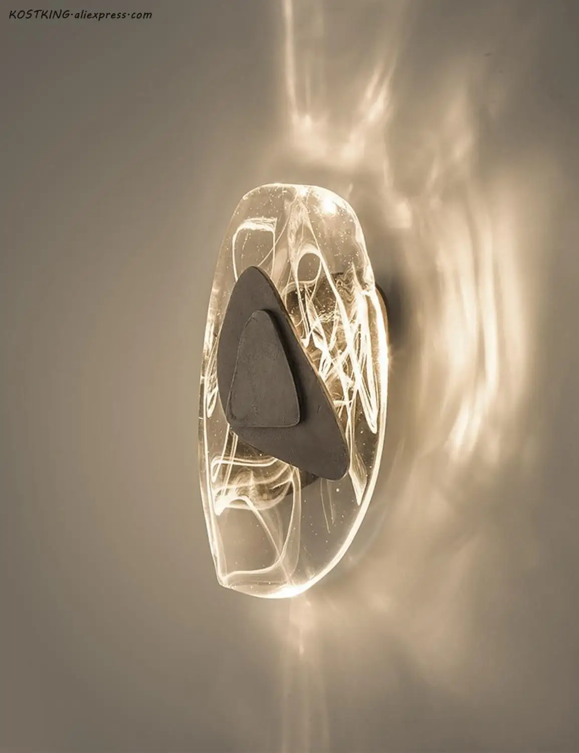 Роскошный атмосферный настенный светильник лампа с кристаллами в стиле пост