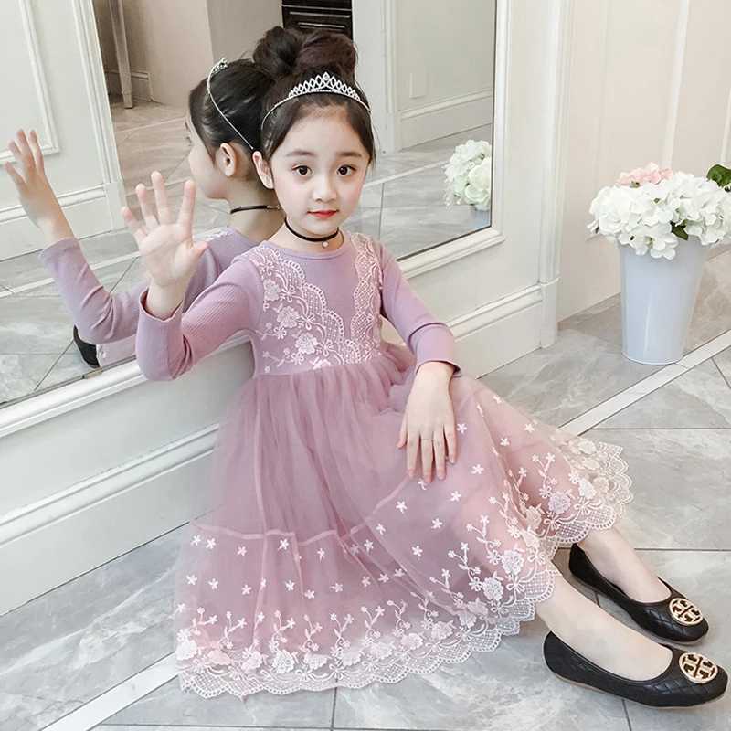 Одежда для девочек детское платье на день рождения рождественское Сетчатое