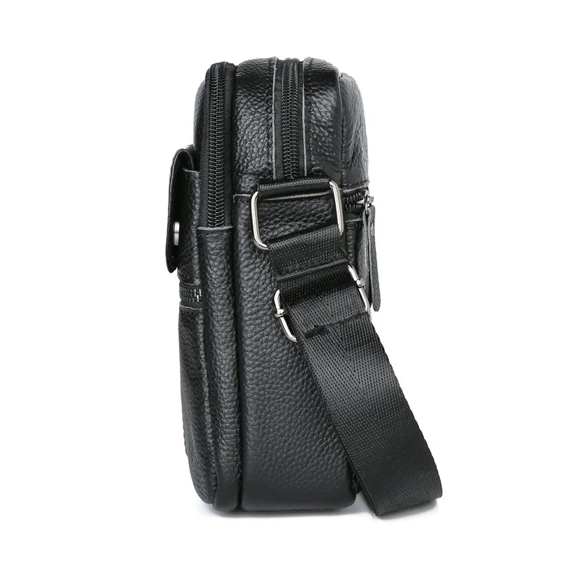 Мужская сумка мессенджер FONMOR маленькая через плечо из натуральной кожи с