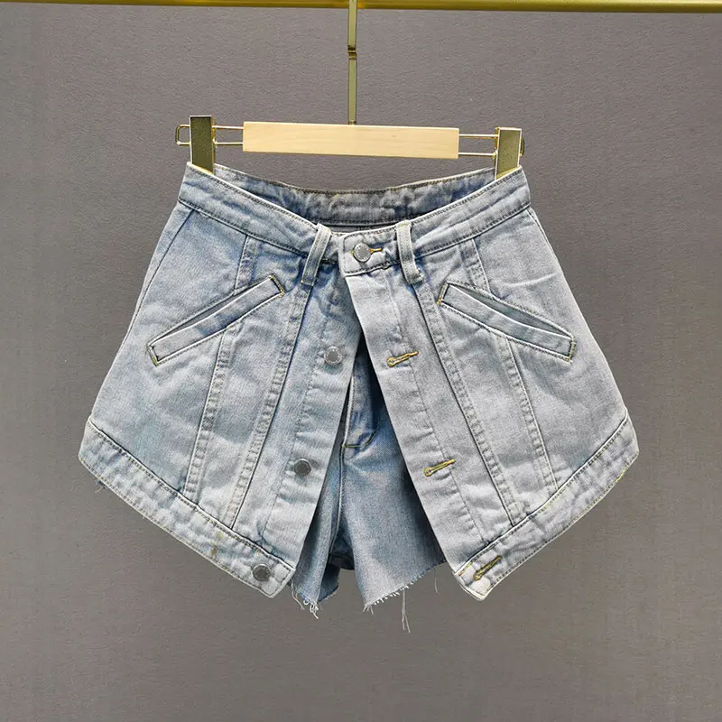 

Denim Shorts Women's Jean Shorts 2021 Summer New High Waist Slimming A- Line Wide Leg Pants Girls Sexy Hot Pants Woman Pantskirt