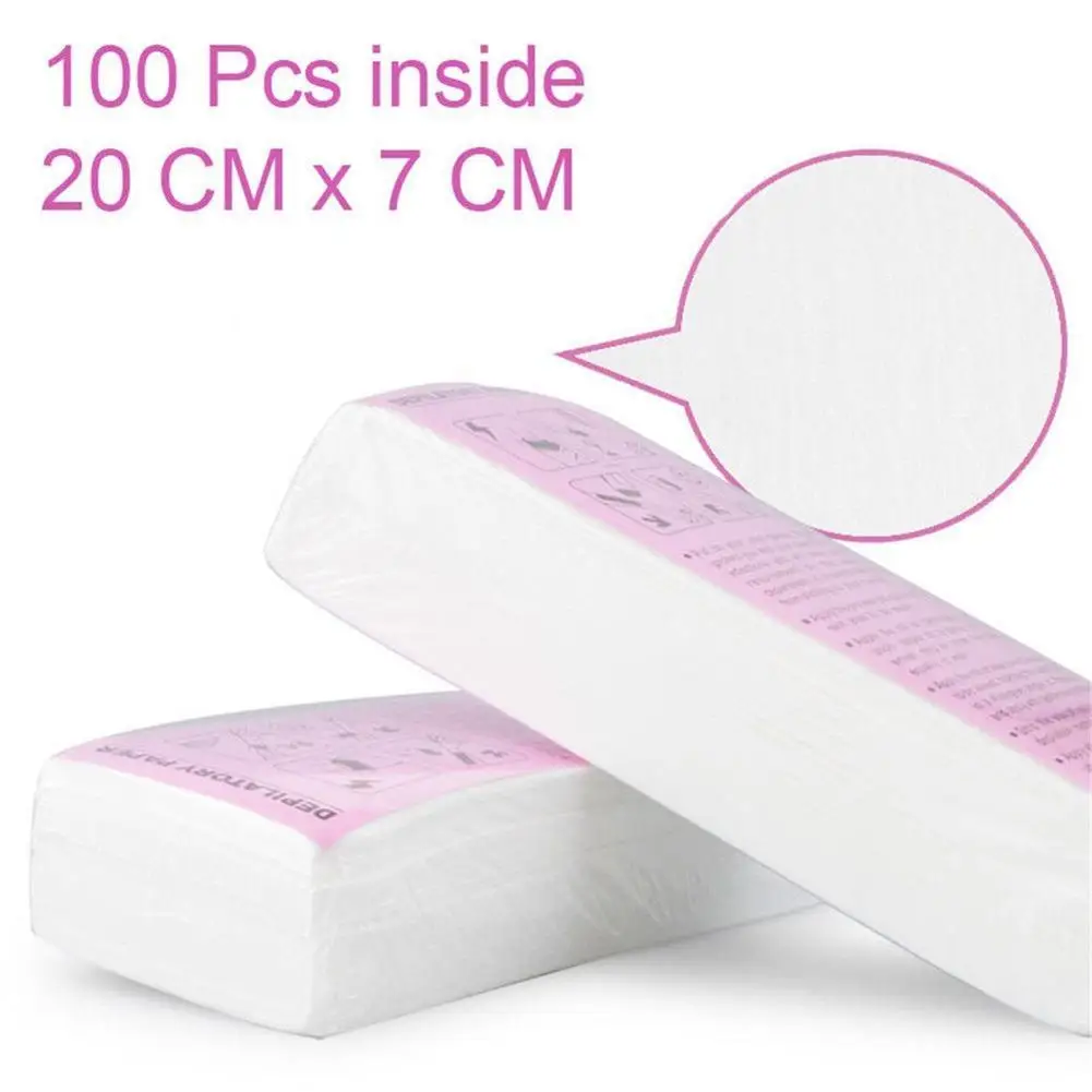 

100Pcs Lady Disposable Non-woven Wax Depilatory Paper Arm Leg Hair Removal Strip