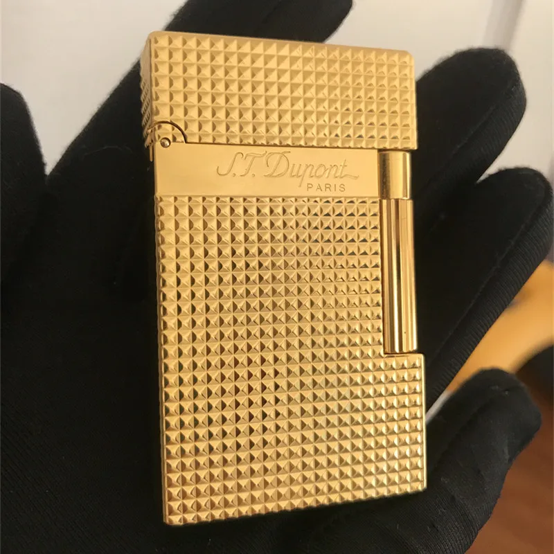 

Газовая ветрозащитная Зажигалка S.T для прикуривателя Dupont с ярким звуком! Новый с камнем и колесиком и адаптером TT38