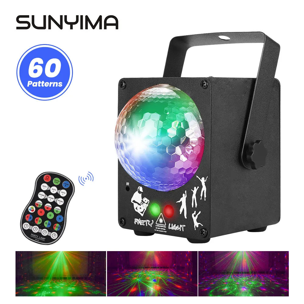 

SUNYIMA 18W Stage Light Sound Activated Rotating Disco Ball DJ Party Lights RGB LED Stage Light For Christmas Wedding