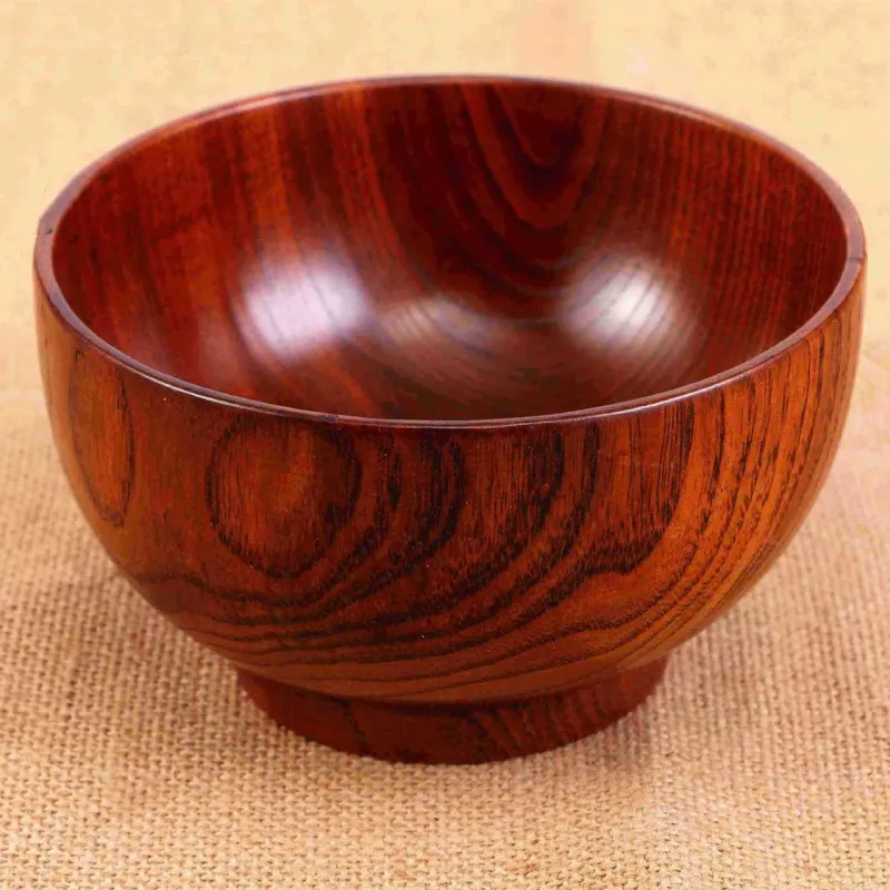 2 шт./компл. натуральная круглая деревянная чаша ложка Китайская рисовая лапша