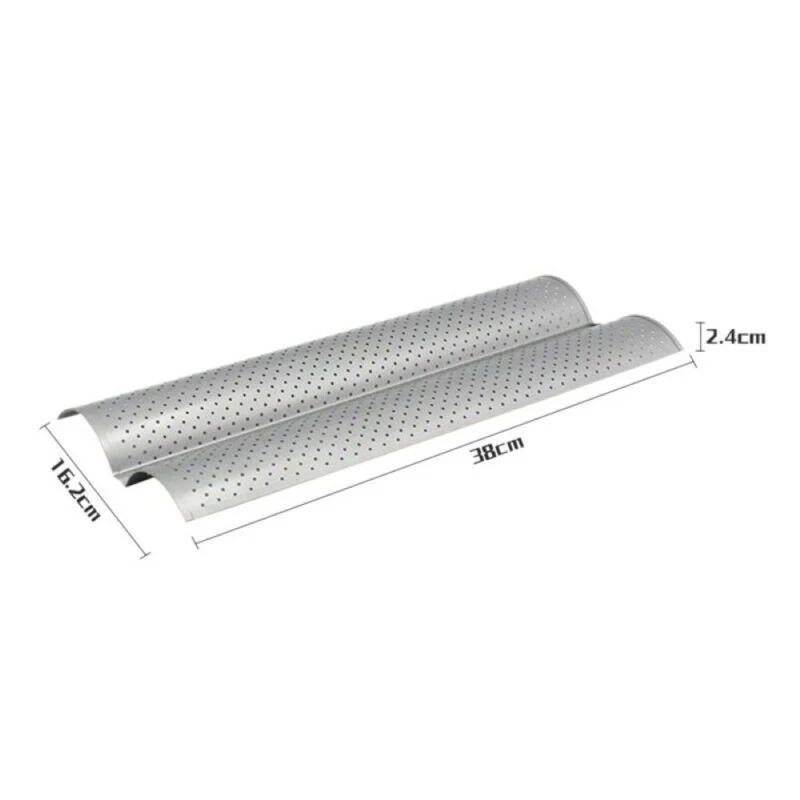 

2/3/4 Grid Silver Baguette Mold Baking Oven With Long Baguette Mold With Holes Home Baking Pan Non-stick Plate Kitchen Cookice
