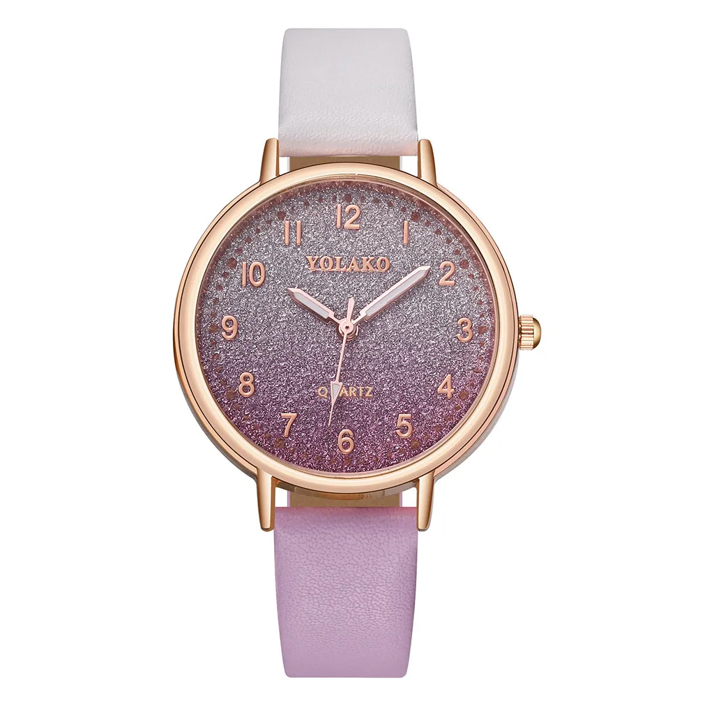Розовый Reloj mujer женские часы модные montre femme простой градиентный циферблат с бриллиантовым ремешком женские кварцевые часы bayan kol saati - Цвет: Розовый