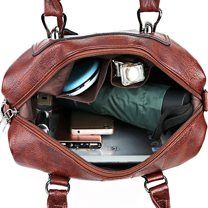

Women Bag 2019 New Vintage Shoulder Bag Women Handbags Soft PU Leather Crossbody Bags For Women Ladies Boston Bolsa Feminina