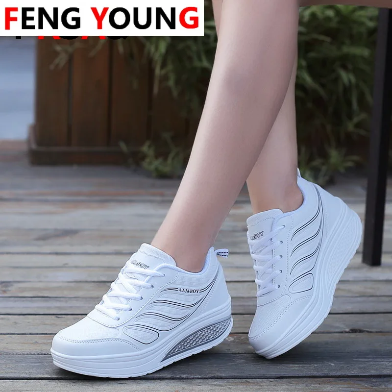 Кроссовки женские на платформе дышащие водонепроницаемые танкетке Повседневная