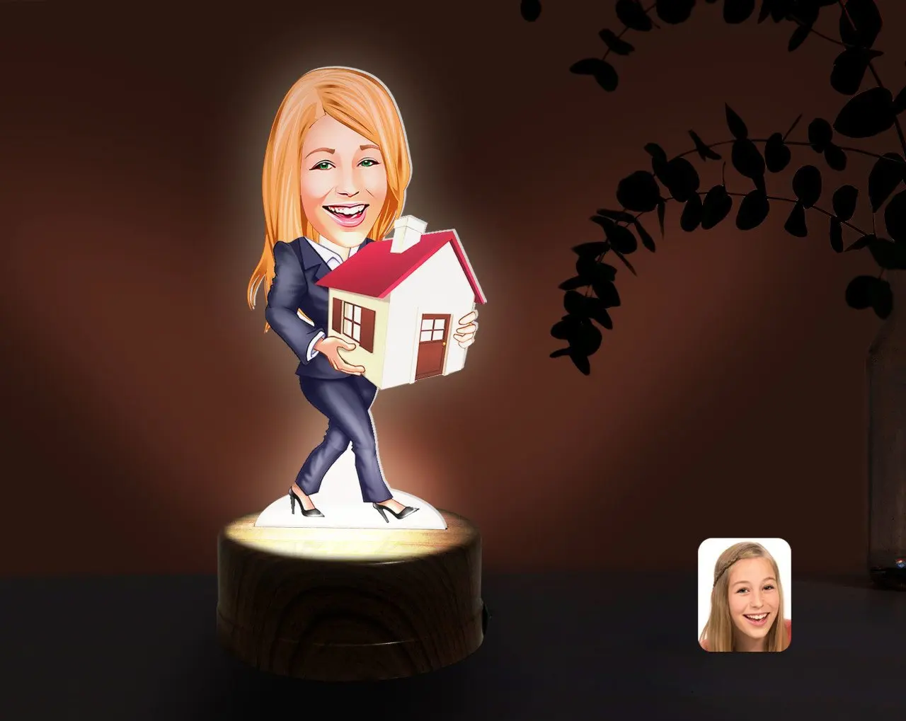 

Personalized Women 'S Estate Agent Caricature Of DECORATIVE 3D TRINKET LED Illuminated Night Lambası-1 Reliable Modern Simple Gift Custom design