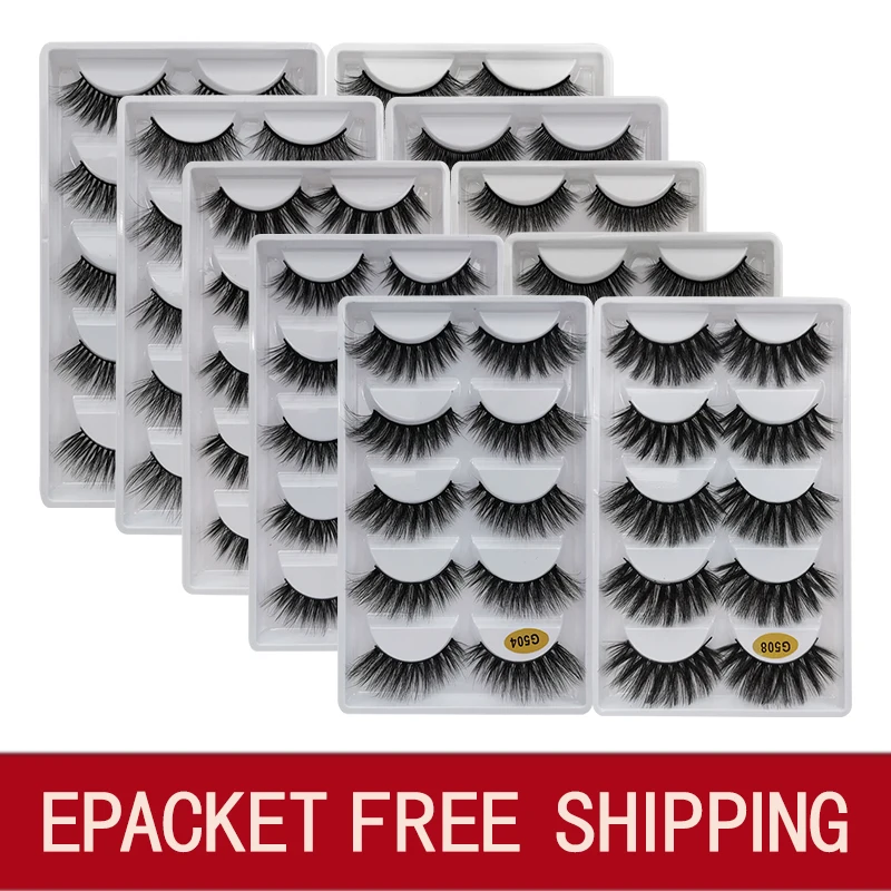 

wholesale bulk 10/100 boxes mink eyelashes 5 pairs natural long false eyelash 3d lash book fluffy cilios faux cils