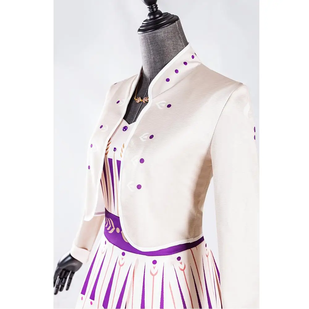 Женский костюм принцессы Анны длинные платья Снежной королевы костюмы на