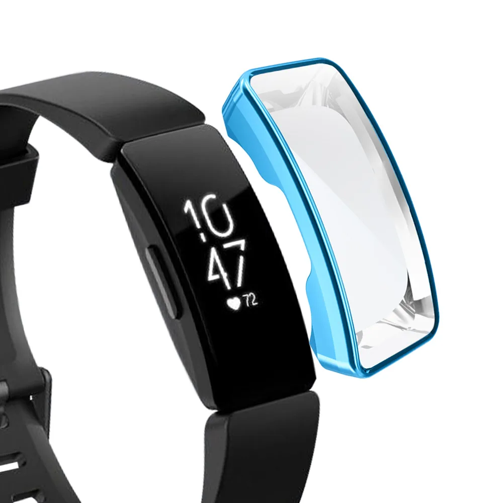 Синий Мягкий чехол из ТПУ Для Fitbit Inspire, 10 цветов, чехол для часов, защита экрана, аксессуары для умных часов, для Fitbit Inspire Hr - Цвет: Синий