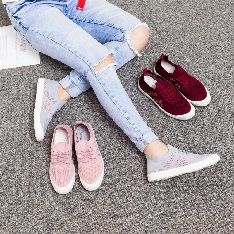 Кеды BaiRuiLun женские без шнуровки плоская Вулканизированная подошва лоферы