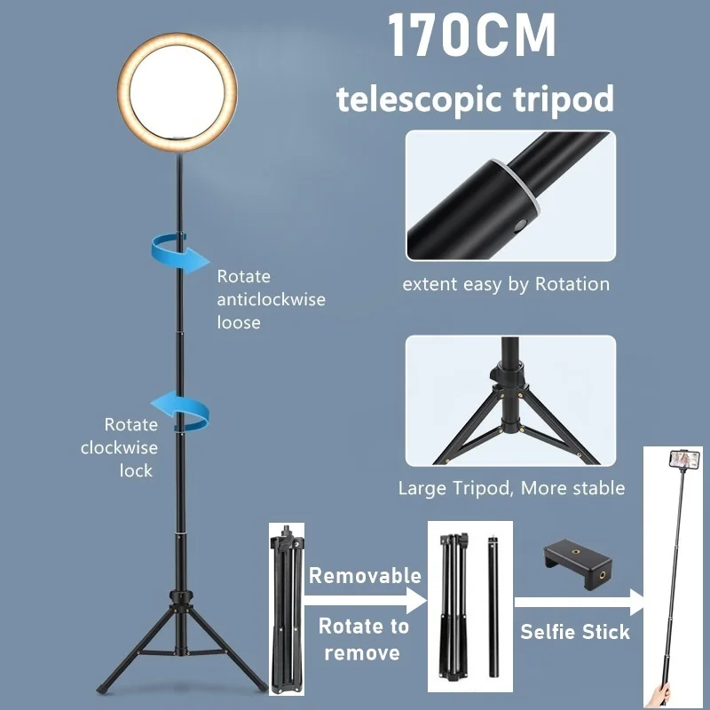 tongdaytech 6 inch dimmable led selfie ring fill light phone camera photo ringlight with tripod for computer makeup video live free global shipping