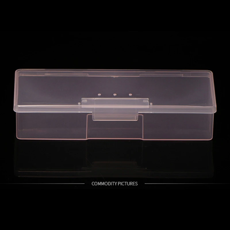 Прозрачный пластиковый контейнер для хранения ногтей розовый чехол инструменты