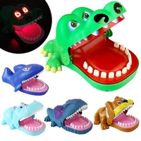 hot creative big size crocodile mouth dentist bite finger game funny gags with light sound toy for kids family party play fun