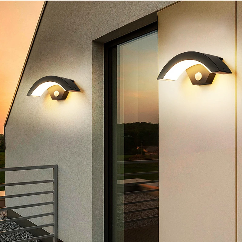 

12/24/30W LED IP65 Waterproof Outdoor Wall Lamp PIR Motion Sensor Garden Porch Corridor Spotlight Sconce Exterior Wall Light