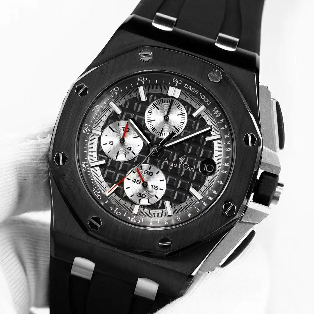 6 Роскошные брендовые новые кварцевые ChronographSports мужские часы секундомер Lebron James модные сапфировые часы со стразами черные резиновые AAA - Цвет: 6