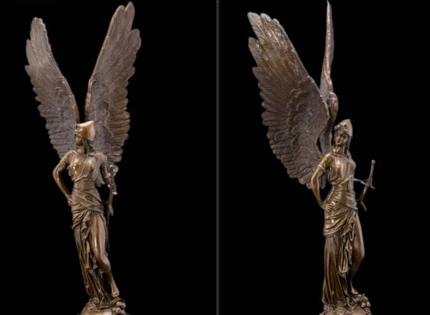 Скульптура в стиле АР деко ангел воин солдат богиня победы бронзовая статуя