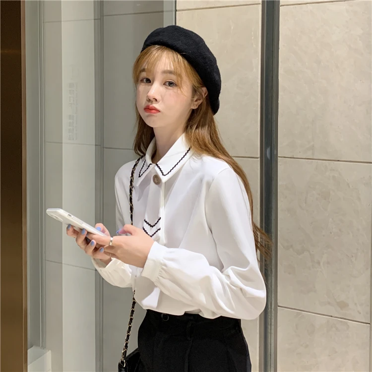

New Blusas Mujer De Moda Spring Autumn Preppy Style Loose Women's Clothing Blouses Fashion Brand Korean Shirts Sweet Female
