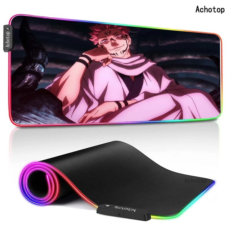 

RGB Jujutsu kaisen Large XL Mousepad Anime Gaming Mouse Pad xxl Computer Accessories Big Keyboard Laptop Padmouse Speed Desk Mat