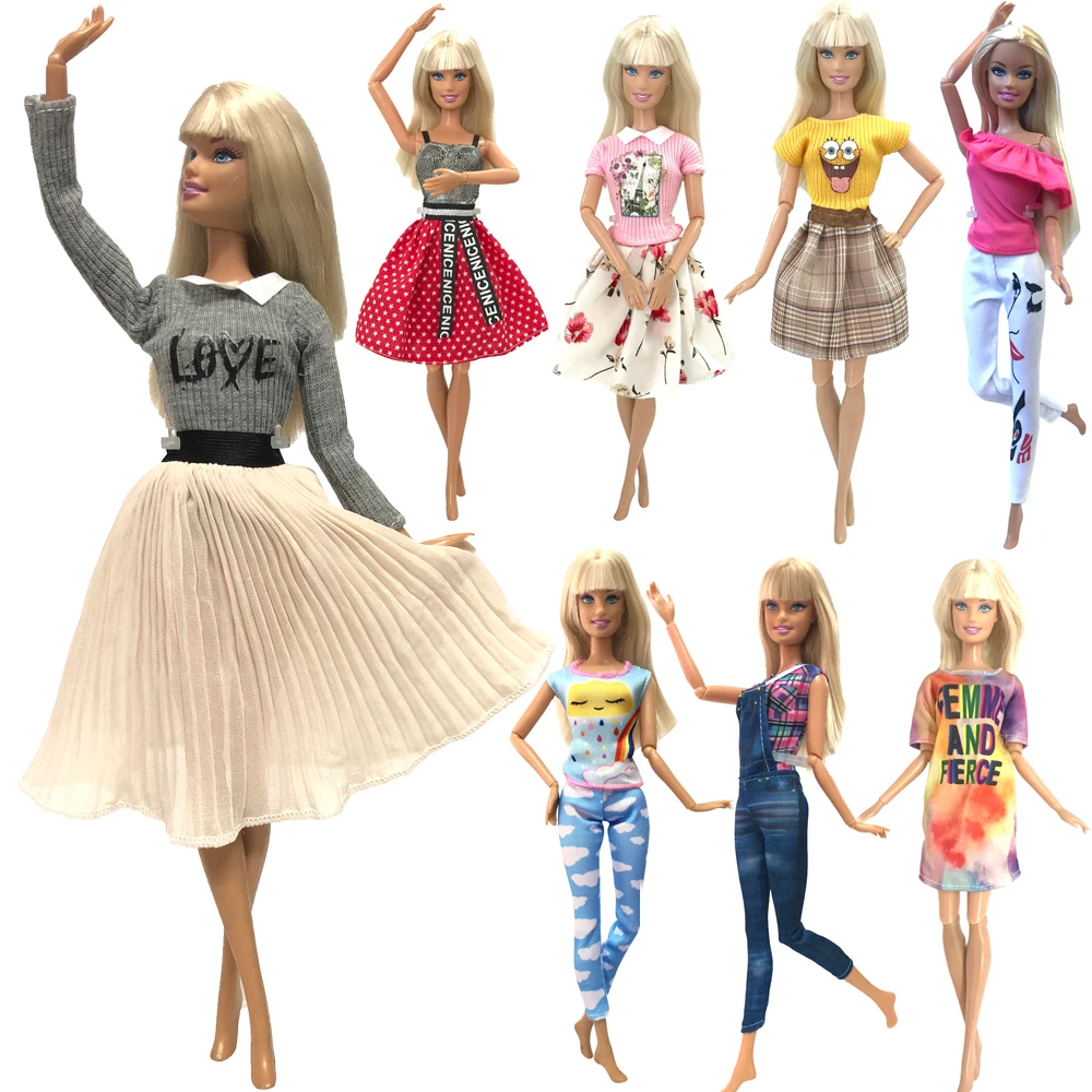 

NK 3 Set Mixi 30CM Princess Fashion Clothes Handmade Dress Leisure Skirt Party Gown For Barbie Doll Accessories Girl Gift Toy JJ