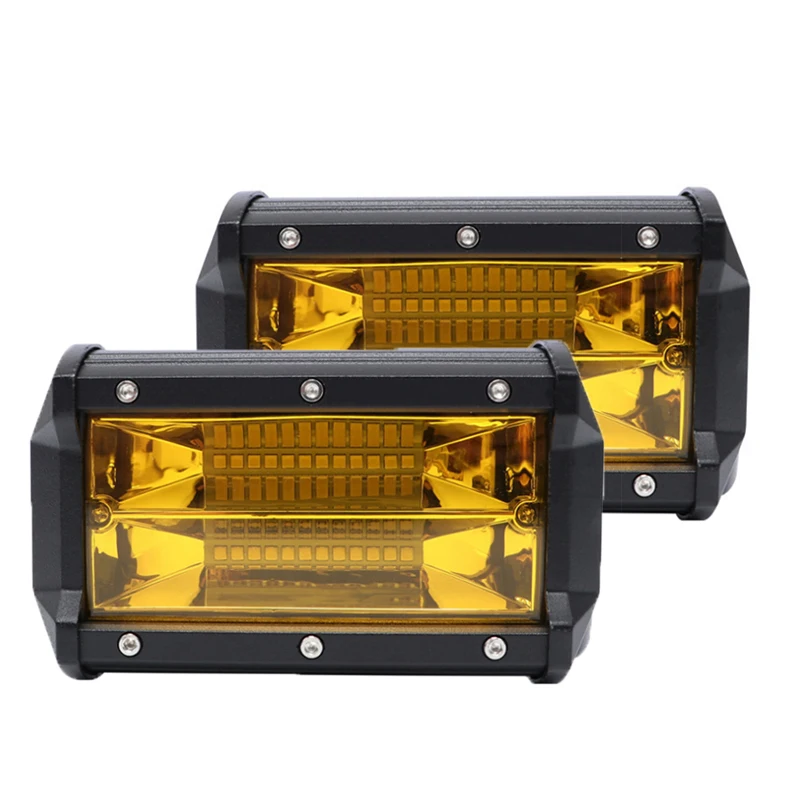 2 светодиодных рабочих фонаря 72 Вт водонепроницаемых для внедорожников, грузовиков, тракторов, прицепов, внедорожников, ATV 12V Спот Флуд Бар.