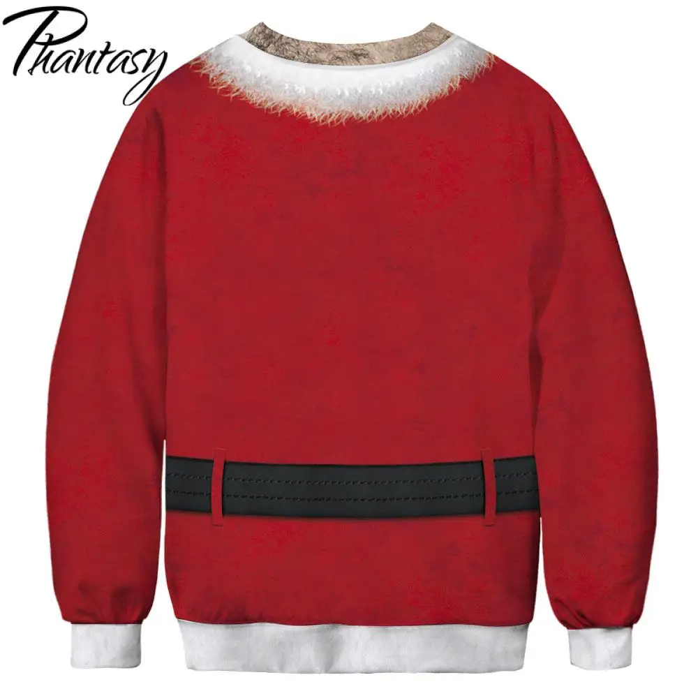 Фантазия новый год свитшоты Рождественский пуловер Косплей Санта Клаус