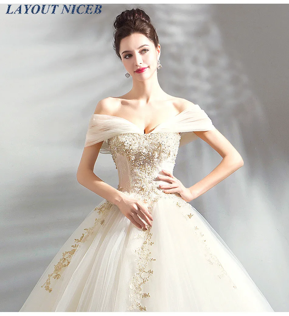 

Vintage Off the Shoulder Princess Wedding Dress 2020 Modest Saudi Arabia Dubai Tulle Appliqued Beads Formal Bride Bridal Gowns