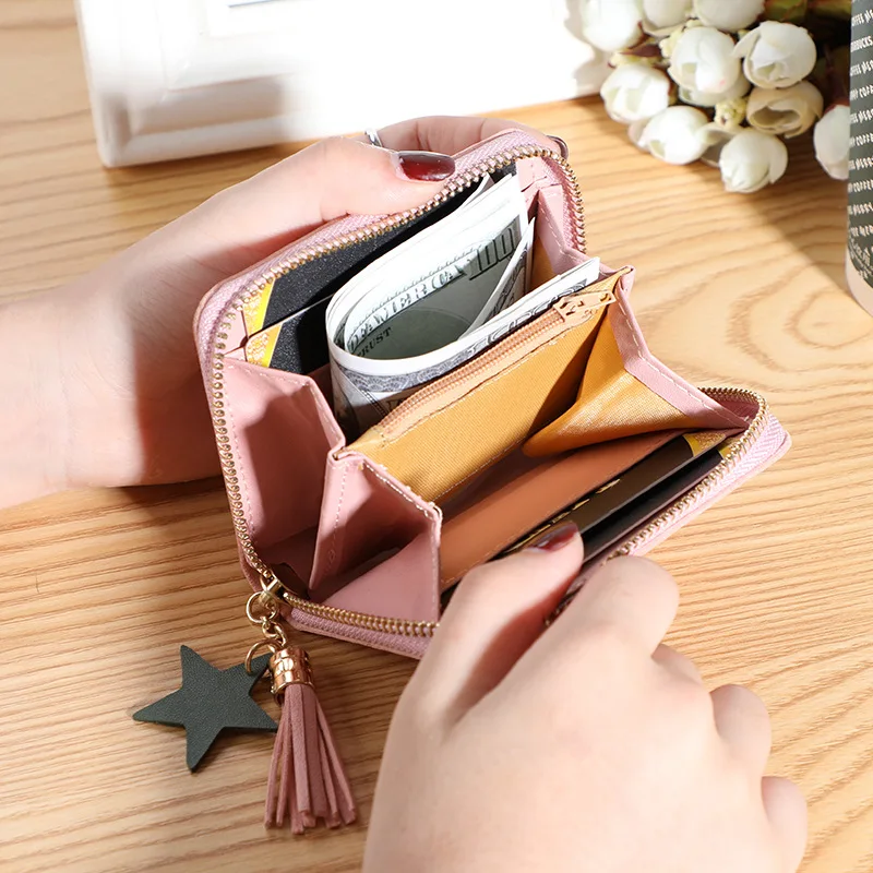 2021 new Korean wallet short paragraph Su Liu daisy card holder cute small coin purse women | Багаж и сумки