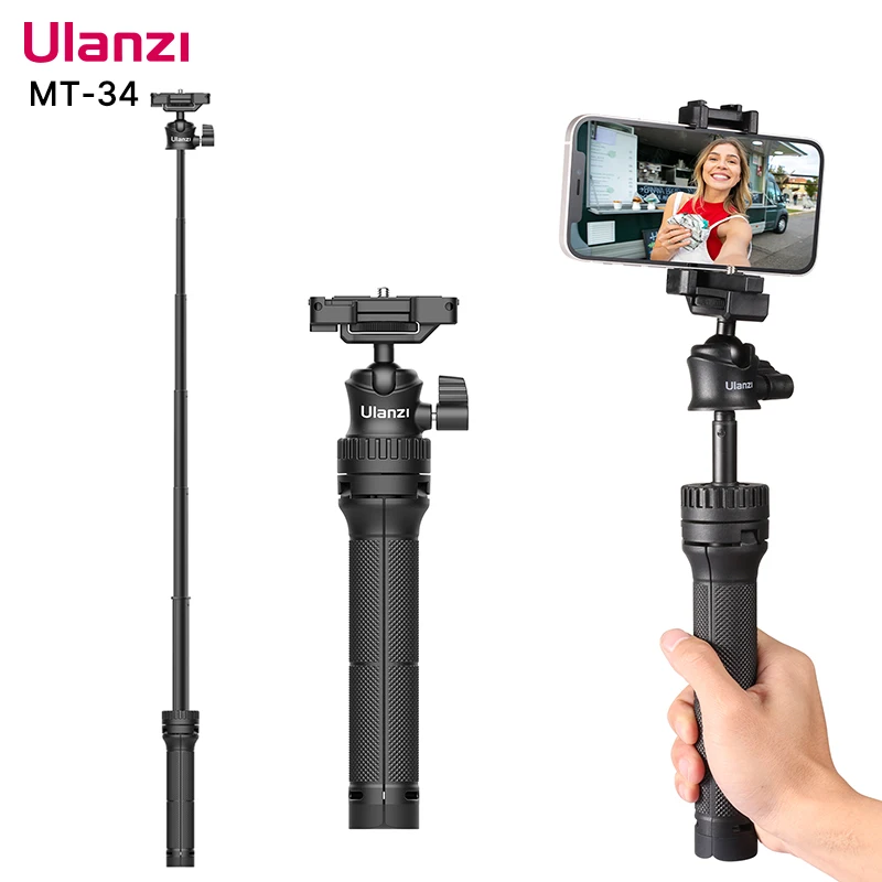 

VIJIM Ulanzi MT-34 81.5CM Extendable Tripod for Phone Camera DSLR 2in1 Tripod Selfie Stick With Phone Holder Ballhead 1/4'' Port