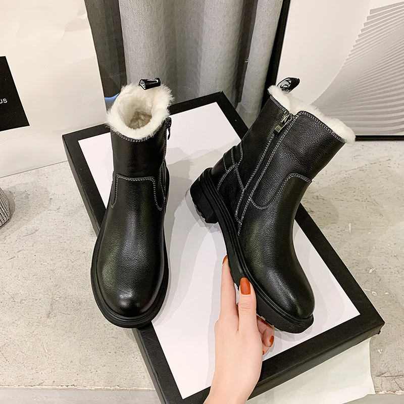 

Натуральная шерсть женская зимняя обувь теплые женские ботинки кожаные ботинки ручной работы; Теплые женские зимние ботинки; Ботинки Martin д...