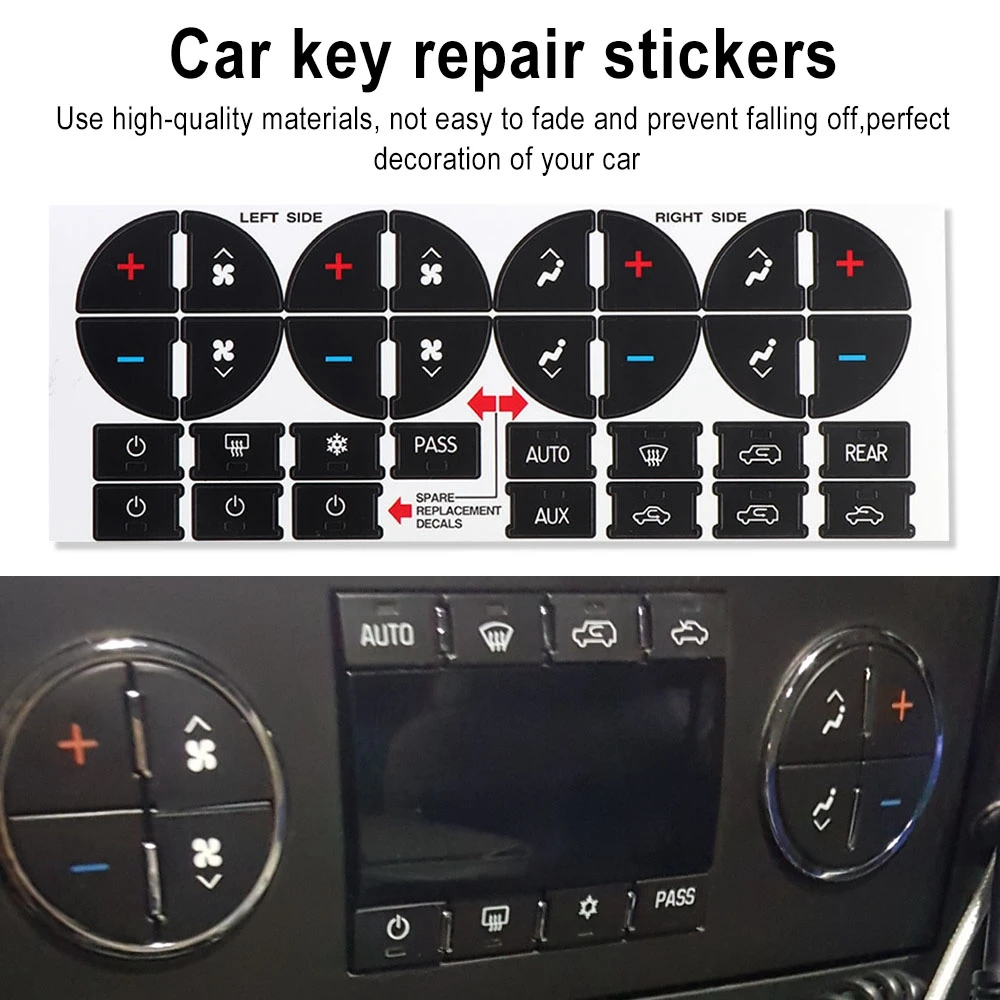 

31pcs Climate Control Repair Replacement interior Parts AC Dash Button Sticker For Tahoe Suburban Avalanche Silverado Yukon