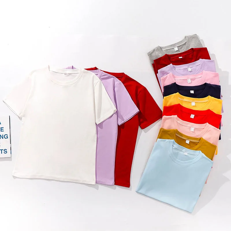 Женские летние хлопковые футболки 2020 тонкая Однотонная футболка карамельных