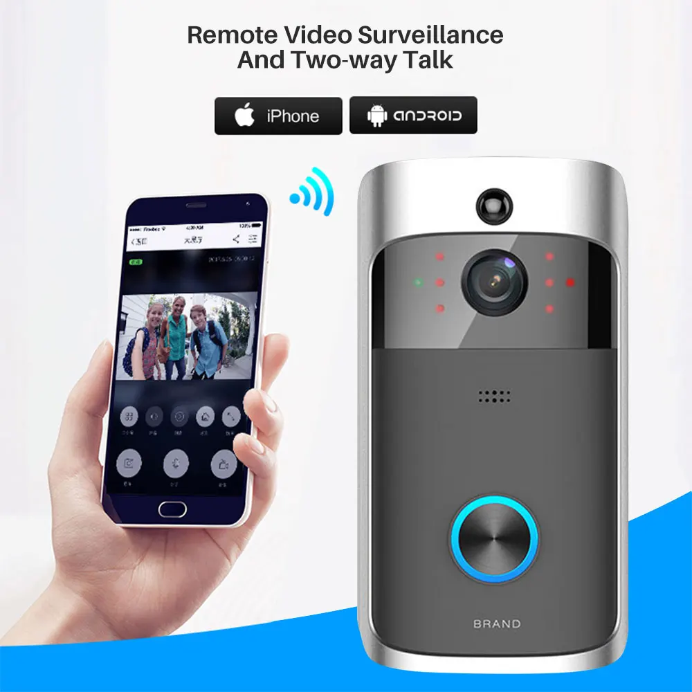 Умный видео дверной звонок WiFi двухсторонний аудио беспроводной ip-камера для