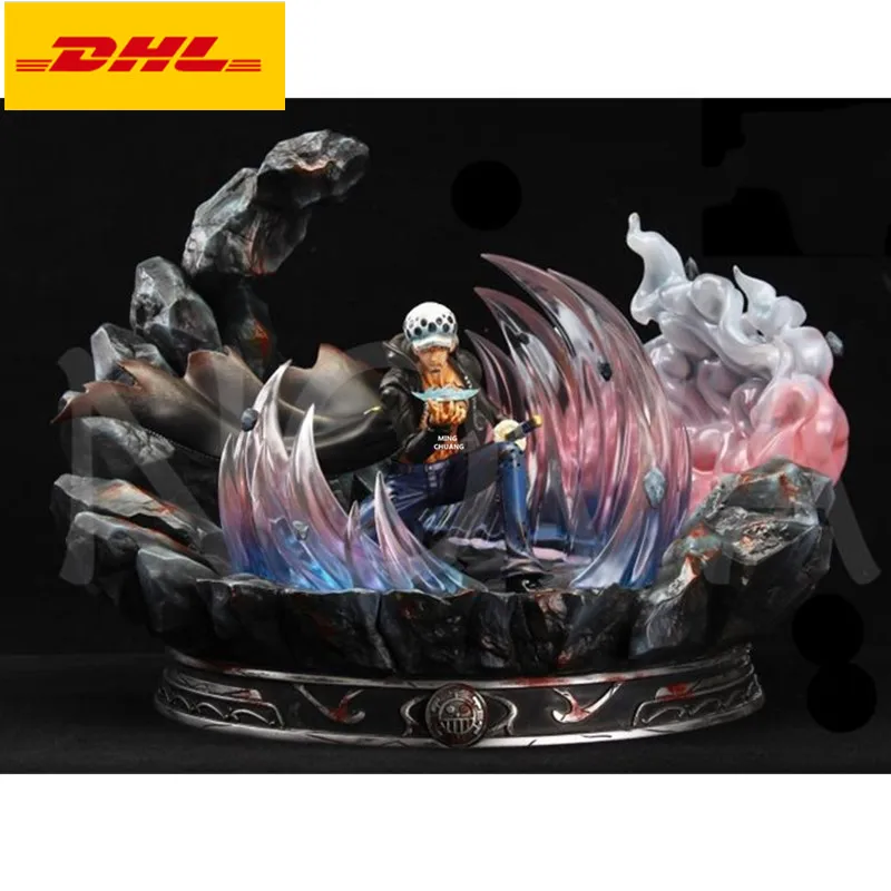 

12" One Piece Statue The Red Heart Pirates Bust Trafalgar Law Full-Length Portrait LED GK Action Figure Toy BOX 32CM V496