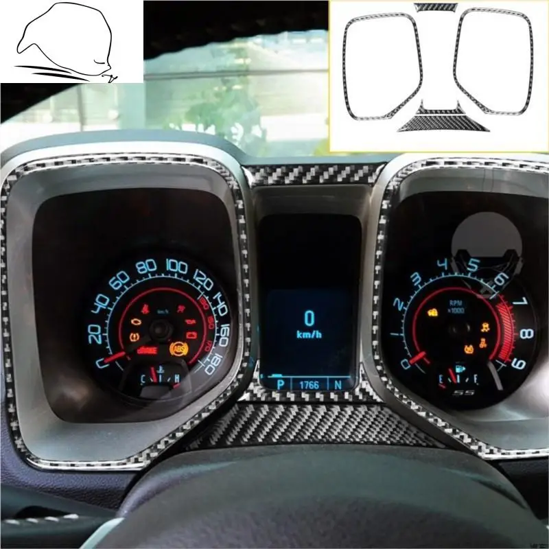 

For Chevrolet Camaro 2010-2015 5th Gen ZL1 Carbon Fiber Accessories Car Speedometer Instrument Frame Trim Cover Interior Sticker