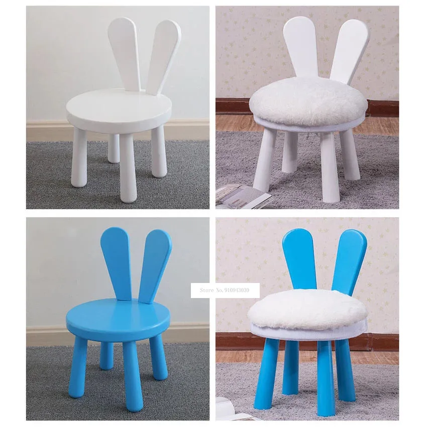 Cute Children Rabbit Back Pine Solid Wood Baby Chair Stool Table Set Kids Nursery School Student Study Kindergarten Furniture | Мебель