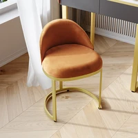 light luxury stool makeup stool bedroom modern simple small family girl household orange back soft seat dressing chair