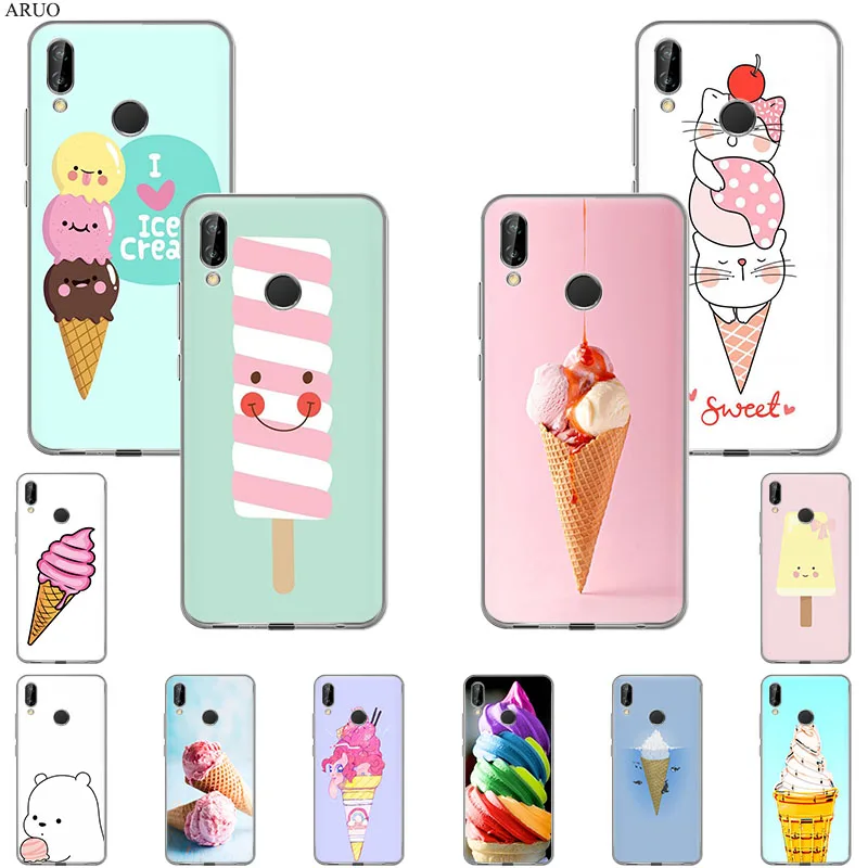 Сладкое красочное мороженое мягкий чехол для телефона из ТПУ huawei honor 9A X10 Y5P 9C 30 20 9X