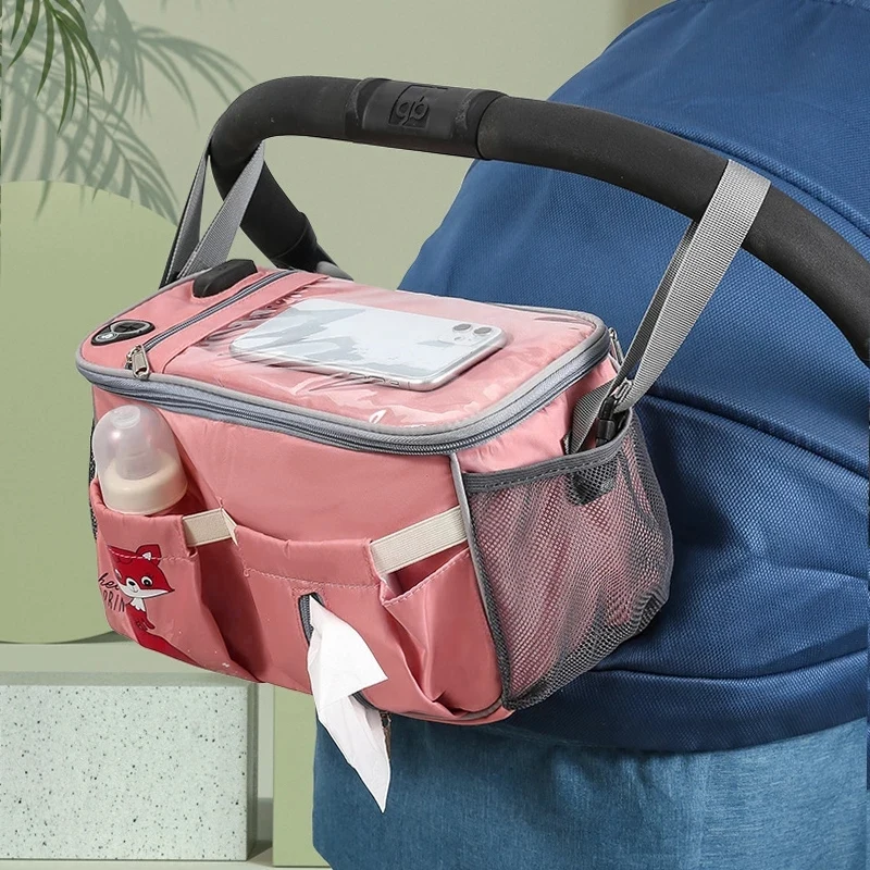 

USB Charging Diaper Stroller for Baby Hanging Bag Shoulder Mommy Maternity Bag Travel Stroller Accessories with Phone Poussette