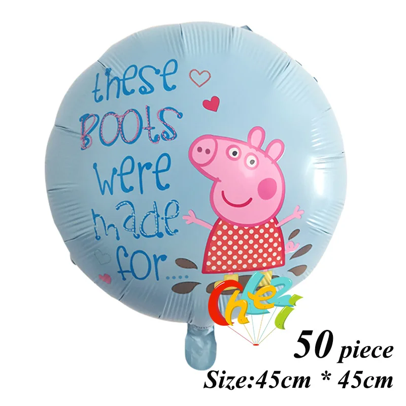 Style 1 50 шт. PEPPAPIG Джордж фольгированные шары ребенок с днем рождения вечерние украшения детский душ воздушные гелиевые балоны детские игрушки - Цвет: Style 1