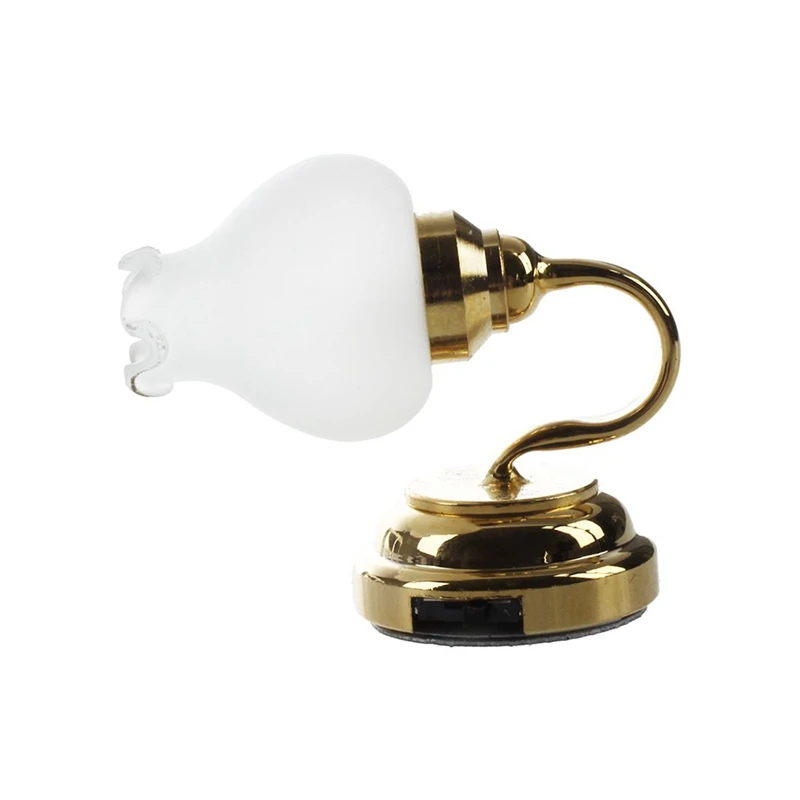 2 Pcs 1:12 Dollhouse Miniature Model LED Light: 1 Ceiling Light Golden &amp Flower Shape Metal Wall | Лампы и освещение
