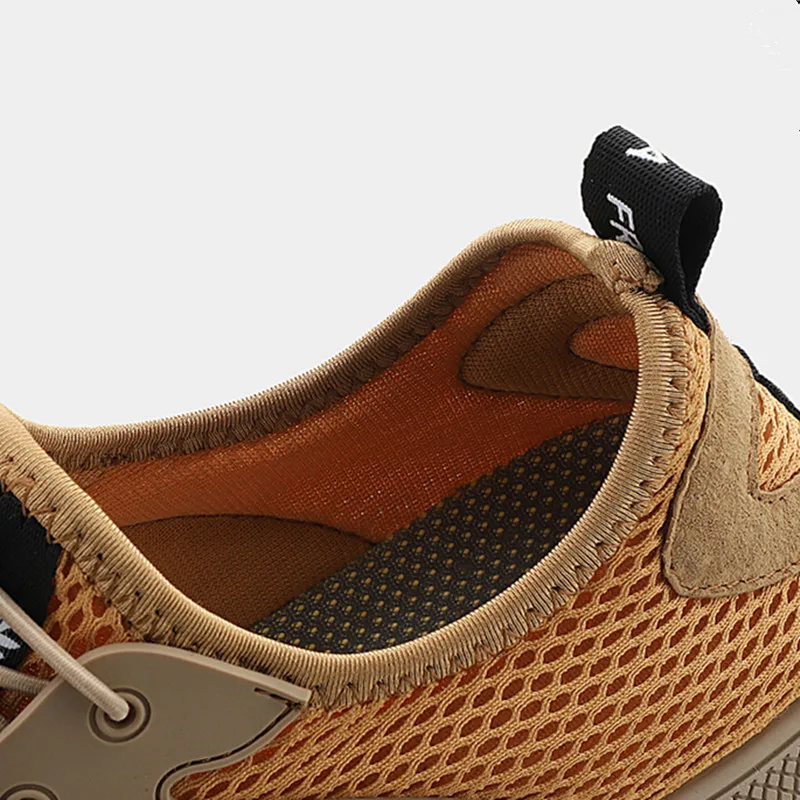 

Air-permeable Mesh Mens Casual Sport Shoes Outdoor Rubber Sole Non-slip Trendy Slip-on Comfort Soft Trekking Hiking Male Sneaker